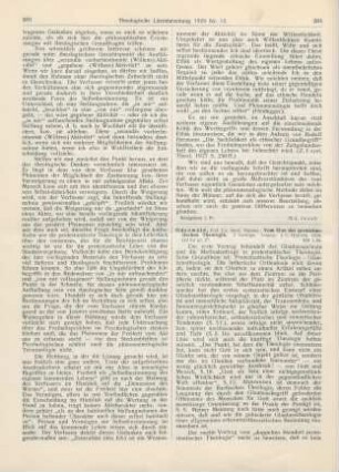 284-285 [Rezension] Odenwald, Theodor, Vom Sinn der protestantischen Theologie. 2 Vorträge