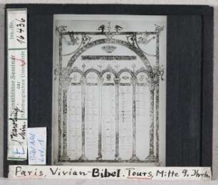 Paris, Bibliothèque Nationale: Bibl. Nat. lat. 1, Bibel Karls d. Kahlen (Vivian-Bibel)