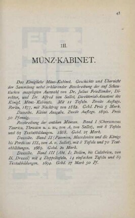 III. Münz-Kabinet