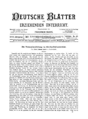 Die Veranschaulichung im Kirchenliedunterricht : (Schluss)