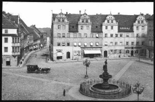 Torgau. Markt m. Bäckerstraße und Pferdewagen