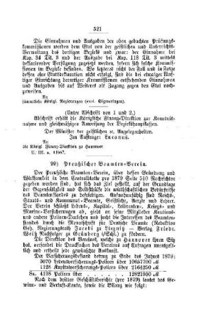 Preußischer Beamten-Verein : [I. Allgemeine Verhältnisse]