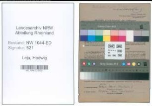 Entnazifizierung Hedwig Leja , geb. 29.01.1905 (Gewerbelehrerin)