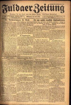 Ausgabe vom Mittwoch, den 14. Juli 1926.