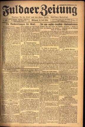 Ausgabe vom Mittwoch, den 14. Juli 1926.