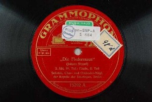 "Die Fledermaus" : 2. Akt, IV. Teil: Finale; II. Teil / (Johann Strauß)