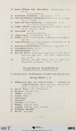 Eingerahmte Kunstblätter (Nr. 34-136)