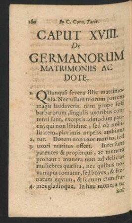 Caput XVIII. De Germnaorum Matrimoniis Ac Dote.