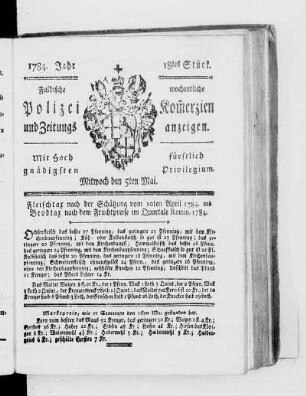 18tes Stück., Ausgabe vom 5. Mai 1784