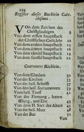 Register dieses Buchlein Catechismus.
