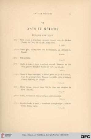 VI. Arts et Métiers (No. 750 - 771)