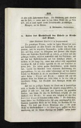 Ueber das Verhältniß der Schule zu Kirche und Staat