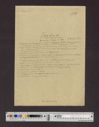 Band 118: Wintersemester 1932/1933, Hamburg