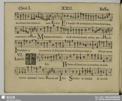 XXII. VI. Lamentatio: Teth bonus est Dominus