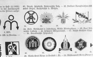 Dresden-Lockwitz. Warenzeichen der Dampfmühle Lockwitz, Besitzer Paul Blischke, aus: Die Mühle vom 30.4.1937