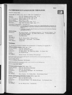 Fachbereich Evangelische Theologie