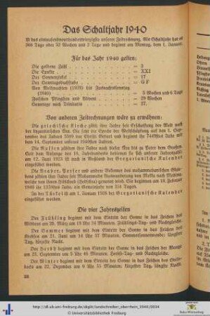 Das Schaltjahr 1940.
