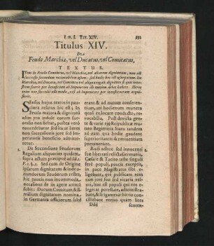 Titulus XIV. De Feudo Marchiae, vel Ducatus, vel Comitatus.