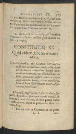 Constitutio XX. Quid viduae debetur e bonis Mariti