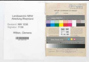 Entnazifizierung Clemens Witken , geb. 14.06.1908 (Architekt)