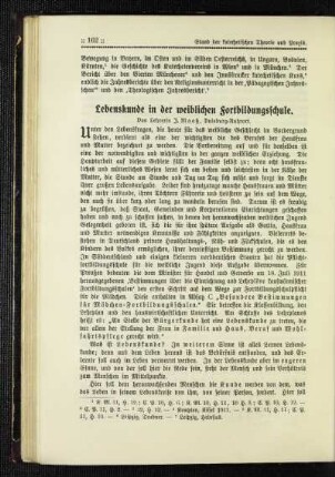 Lebenskunde in der weiblichen Fortbildungsschule