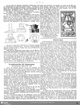 Pendelfeststeller für Regulatoren