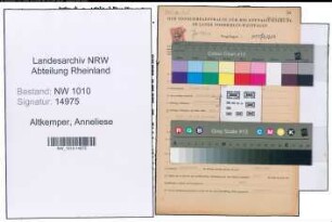 Entnazifizierung Anneliese Altkemper , geb. 12.05.1912 (Angestellte)