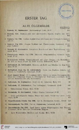 Alte Ölgemälde (Nr. 1-28)