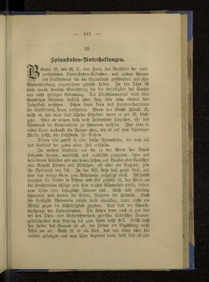 39. Spinnstuben-Unterhaltungen.