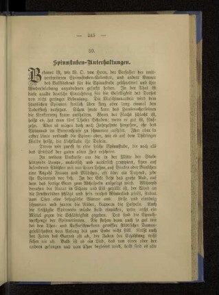 39. Spinnstuben-Unterhaltungen.