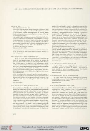 IV. Massimiliano Soldani Benzi: Briefe und Einzelnachrichten