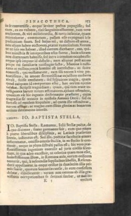 LXXXVI. Io. Baptista Stella.