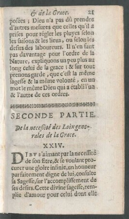 Seconde Partie. De la neceßité des Loix generales de la Grace