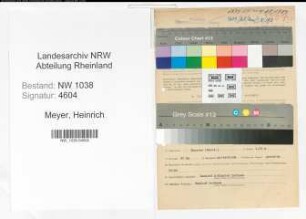 Entnazifizierung Heinrich Meyer , geb. 19.12.1912 (Angestellter)