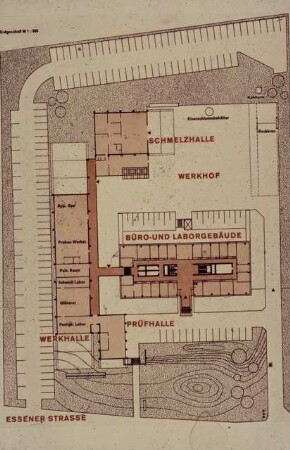 Hüttenwerke (HOAG) Oberhausen: Lageplan mit Grundriss Erdgeschoss