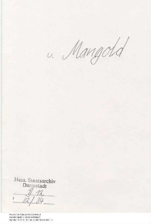 Mangold, (N.N.) v., Dr., in Offenburg