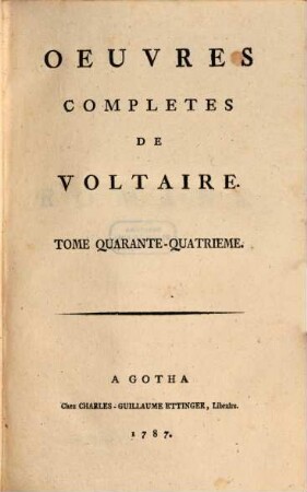 Oeuvres completes de Voltaire. 44, Romans ; 1
