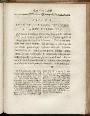 Caput II. Leges et Jura Regum Francorum Circa Bona Ecclesiastica.