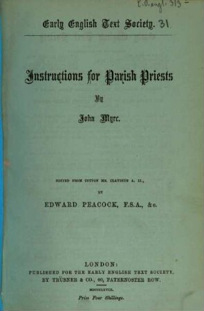 Instructions for parish priests