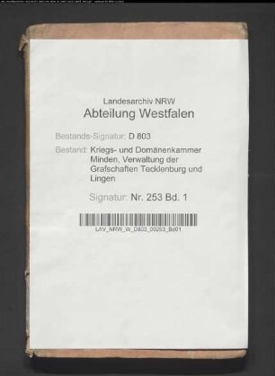 Zweiter Ertrag der Domänengefälle in der Grafschaft Lingen
