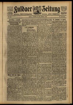 Dritte Ausgabe vom Samstag, den 20. Oktober 1906.