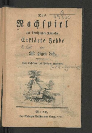 Das Nachspiel zur berühmten Komödie, Erklärte Fehde oder List gegen List : Dem Schatten des Boileau gewidmet