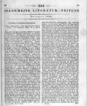 Gervinus, G. G.: Ueber den Göthischen Briefwechsel. Leipzig: Engelmann 1835