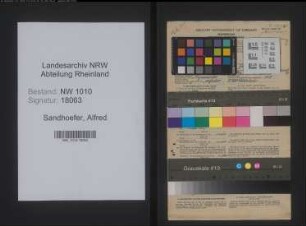 Entnazifizierung Alfred Sandhoefer , geb. 18.10.1892 (Schlosser)