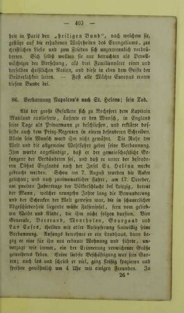 86. Verbannung Napoleon's nach St. Helena; sein Tod