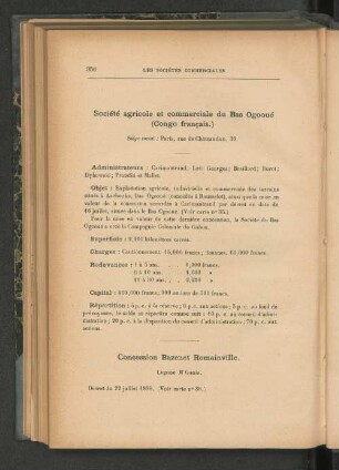 Société agricole et commerciale du Bas Ogooué (Congo francais.)