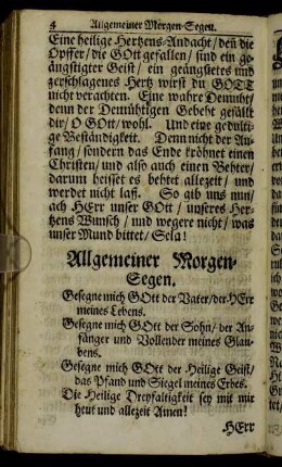 Allgemeiner Morgen-Segen [und Abend-Segen.]