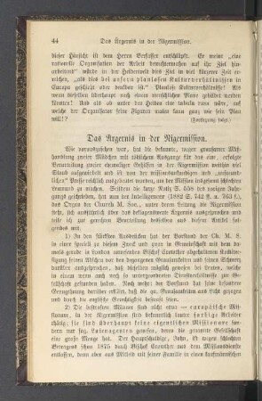 Das Argernis in der Nigermission