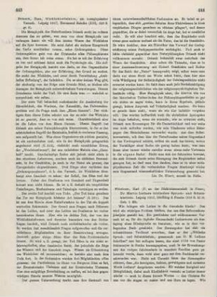 443-444 [Rezension] Driesch, Hans, Wirklichkeitslehre