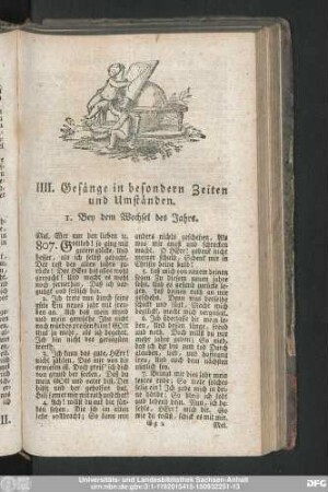 IIII. Gesänge in besondern Zeiten und Umständen.